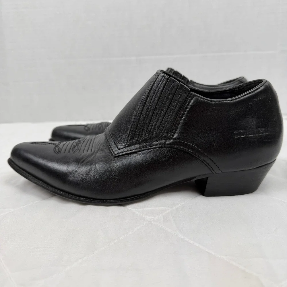 Durango Western Leather Ankle Booties 9 Black Pointed Toe Embroidered